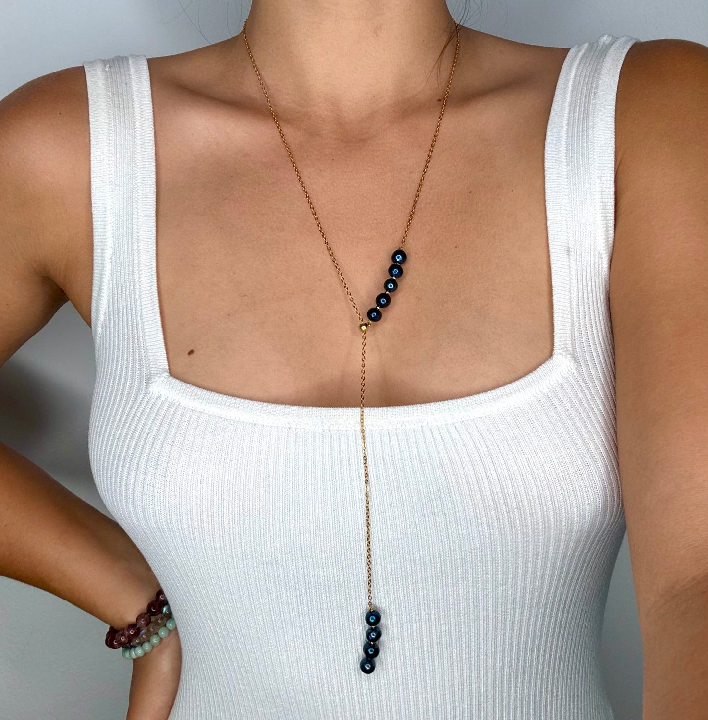 Sautoir coulissant noire