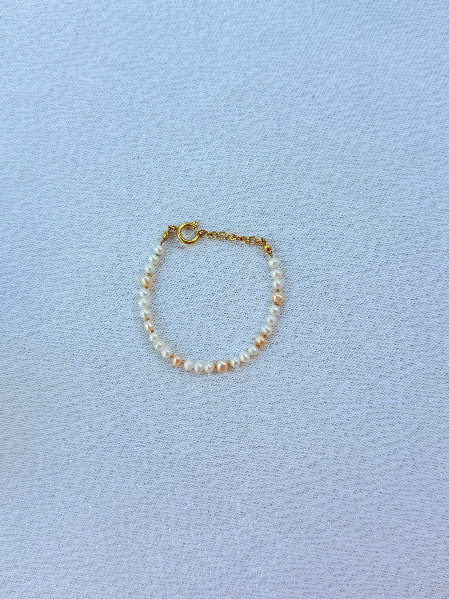 Bracelet complet perle rose et blanche