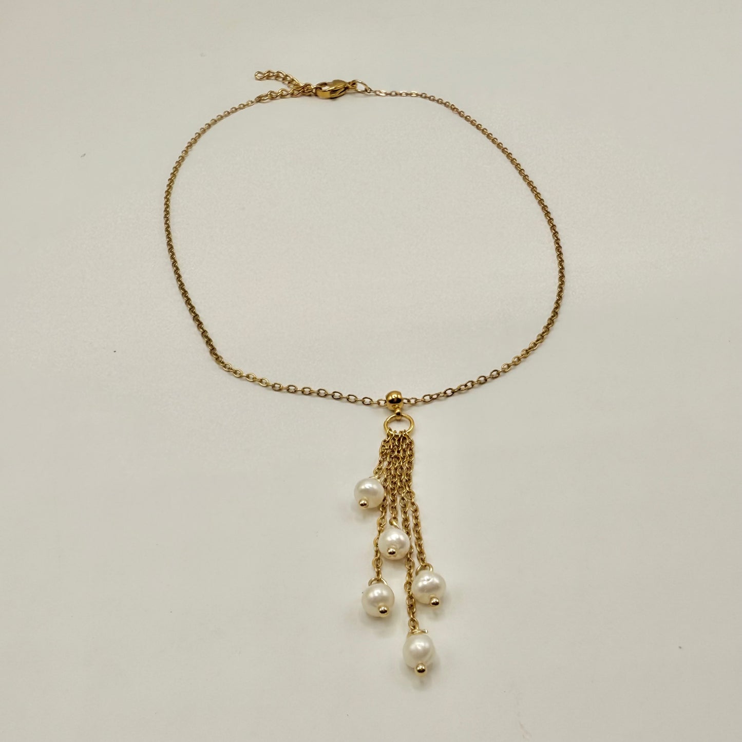 Collier pluie de perle blanc