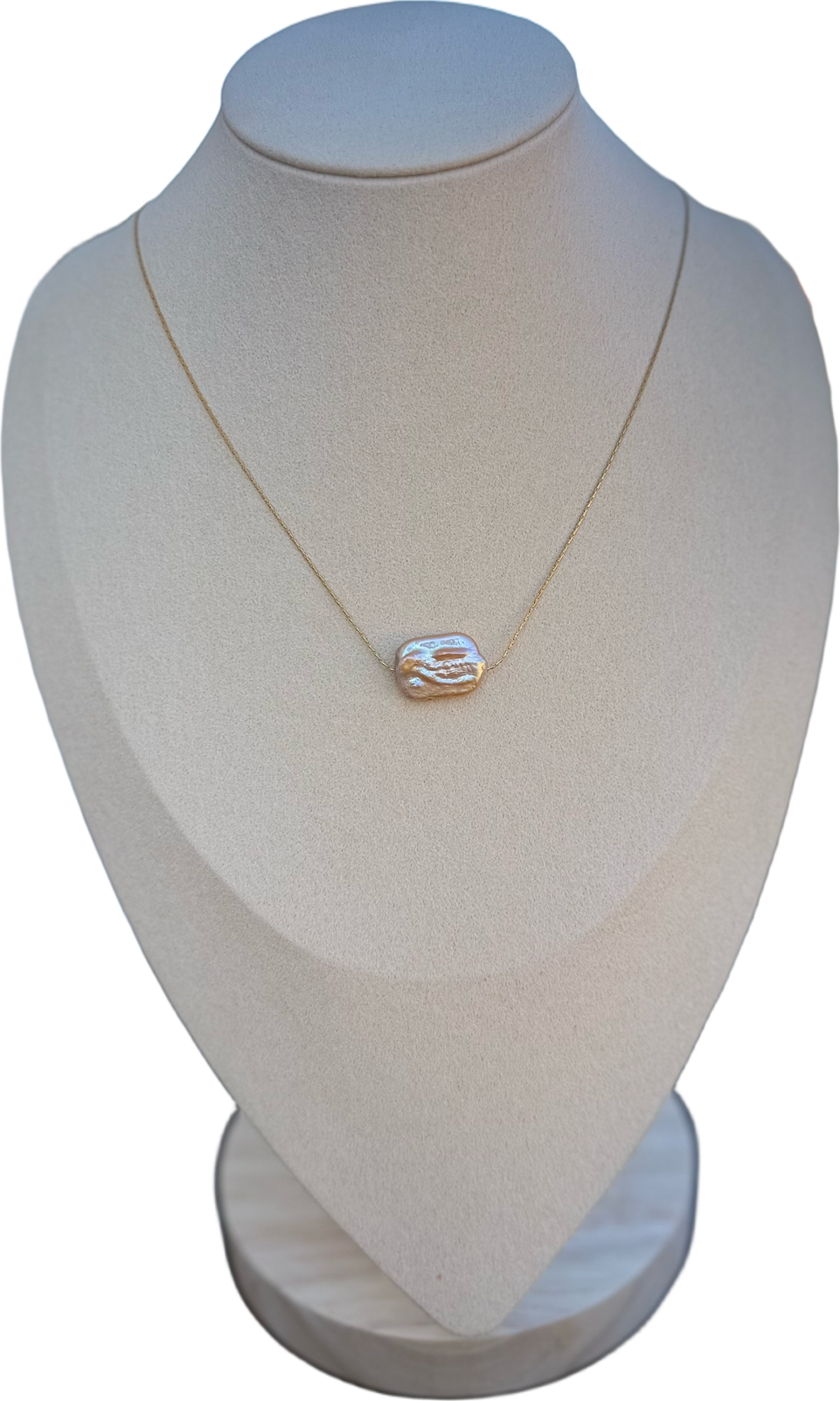Collier classique perle rectangulaire