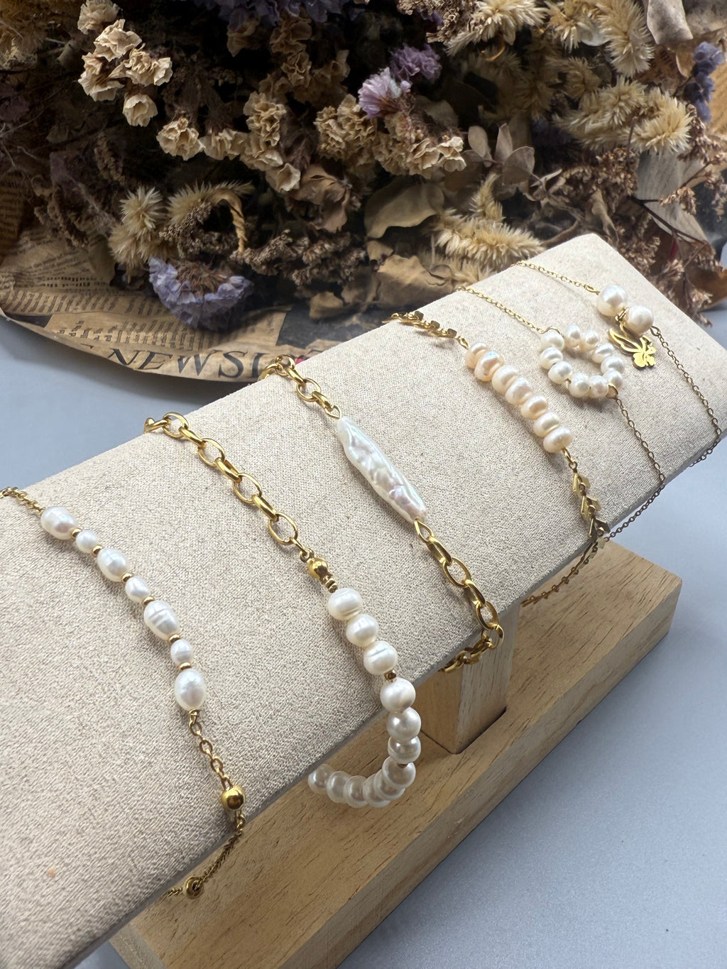Bracelets de perle banche