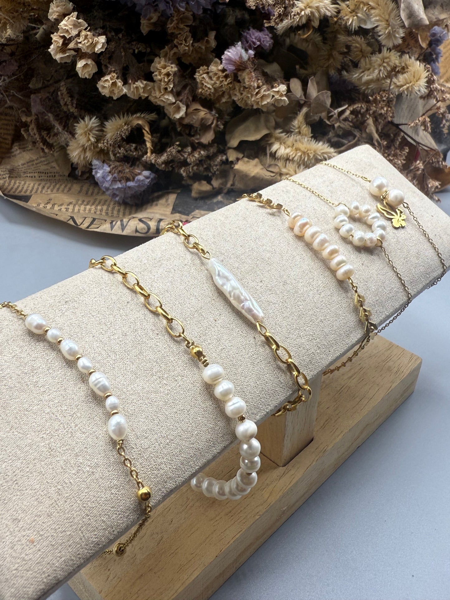 Bracelets de perle banche