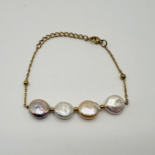 Bracelet perle plate multicolore
