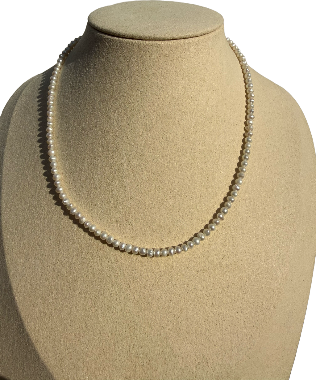 Collier perle blanc