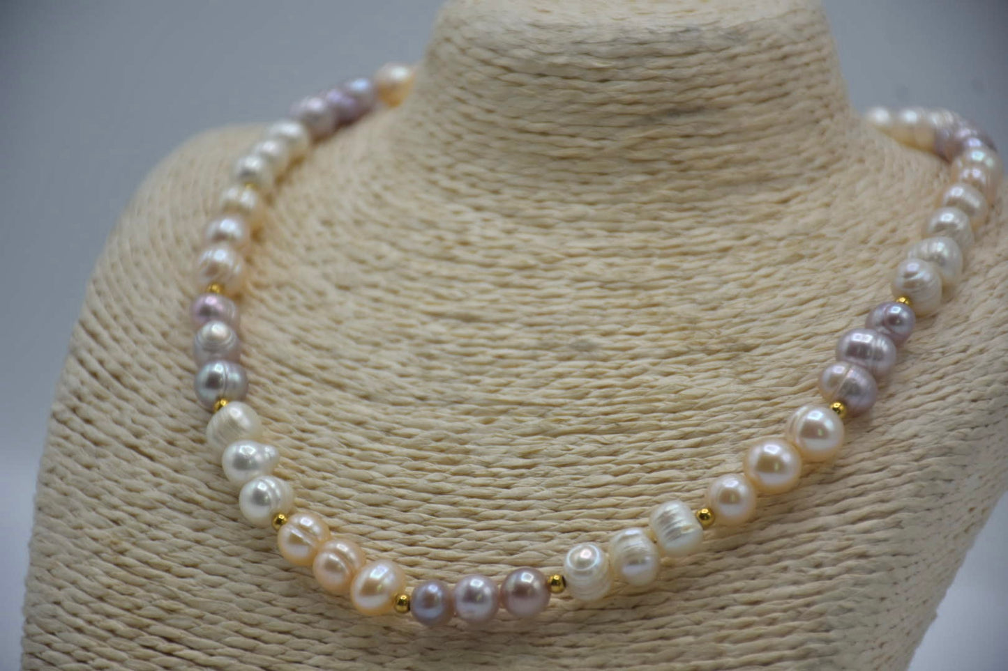 Collier perle complet tricolor