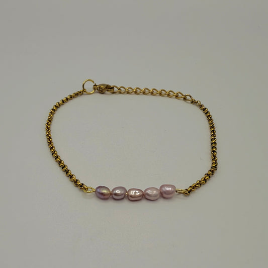 Bracelet simple perle lila