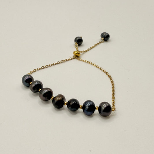 Bracelet noir coulissant