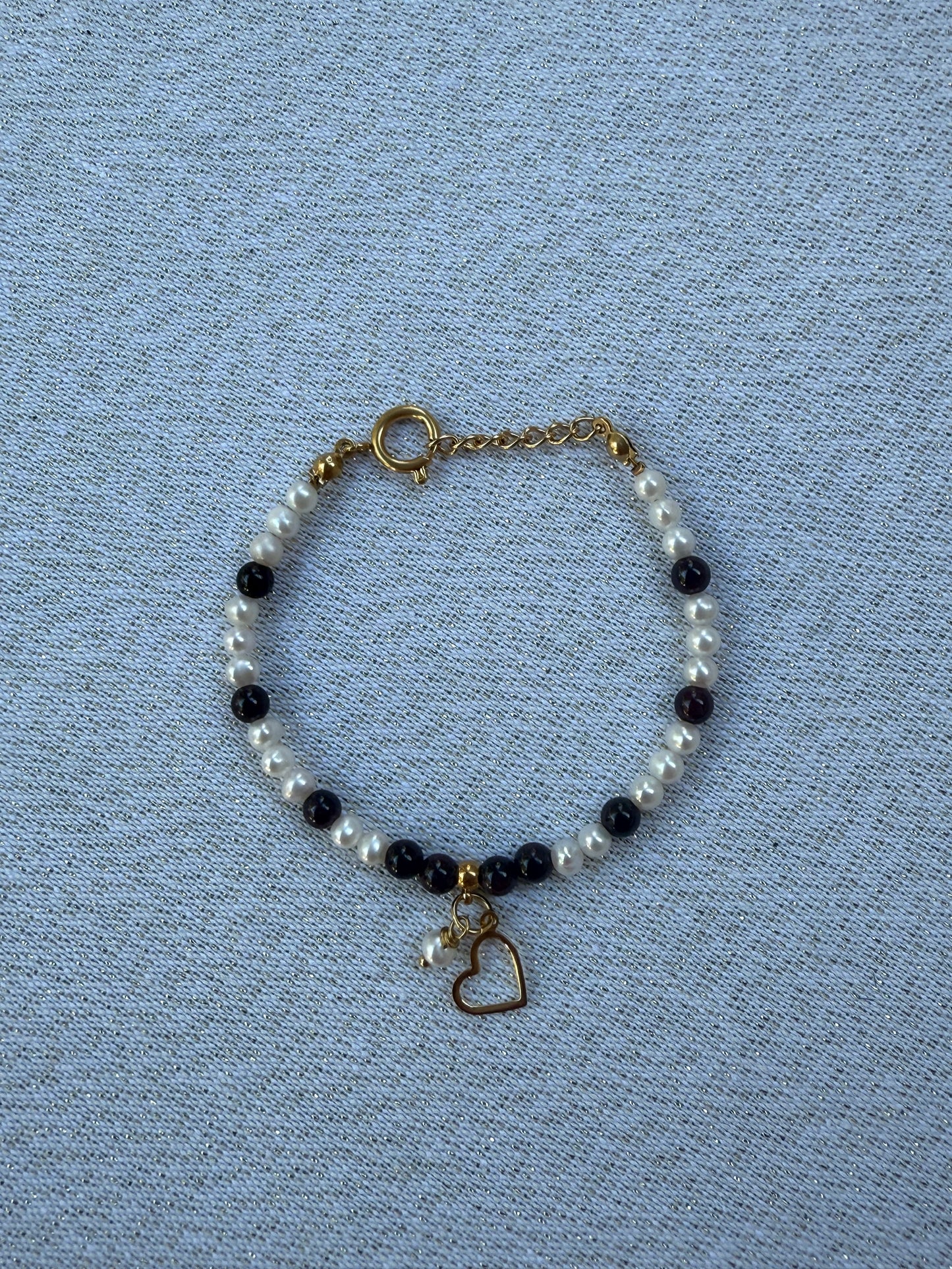 Bracelet Grenat & Perle d’eau douce