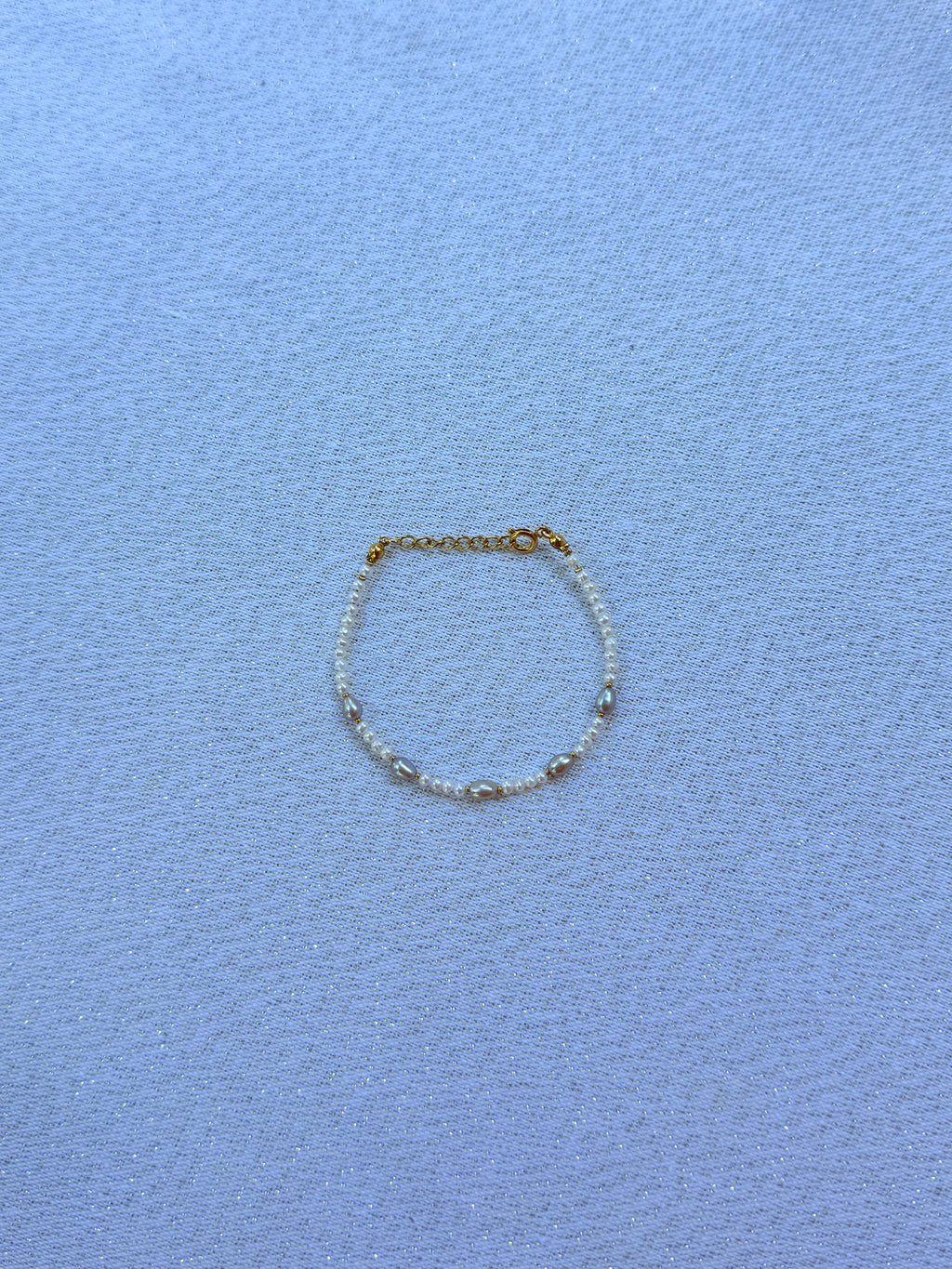 Bracelet perle blanche & grise
