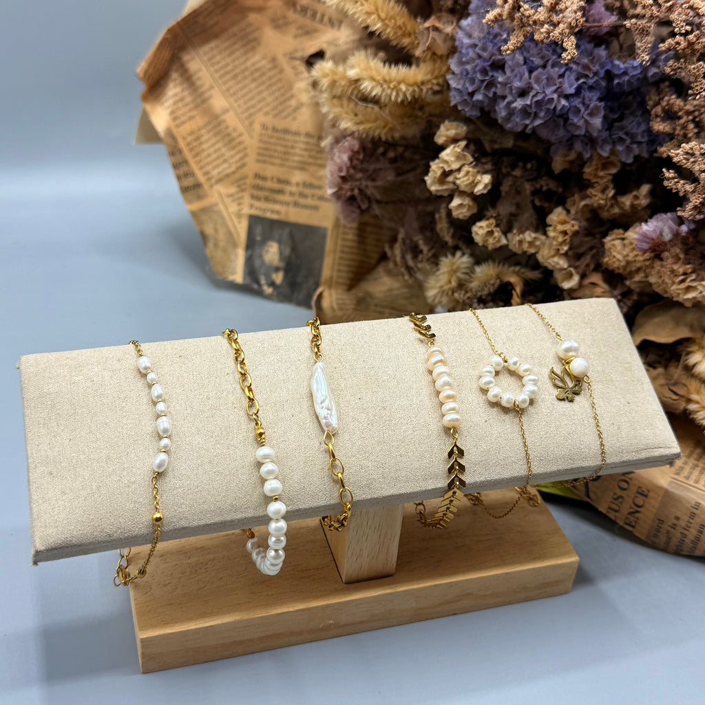 Bracelets de perle banche