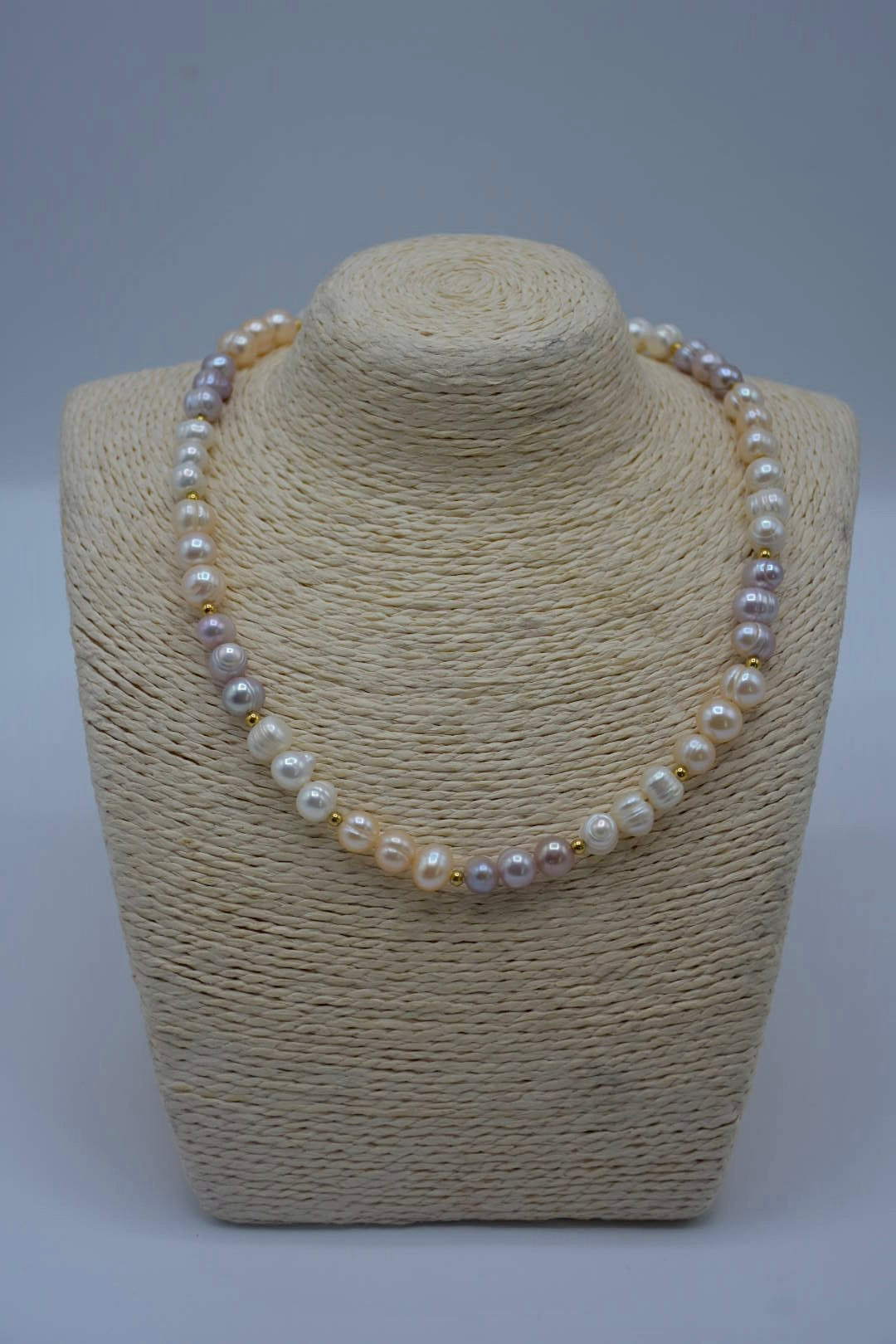 Collier perle complet tricolor