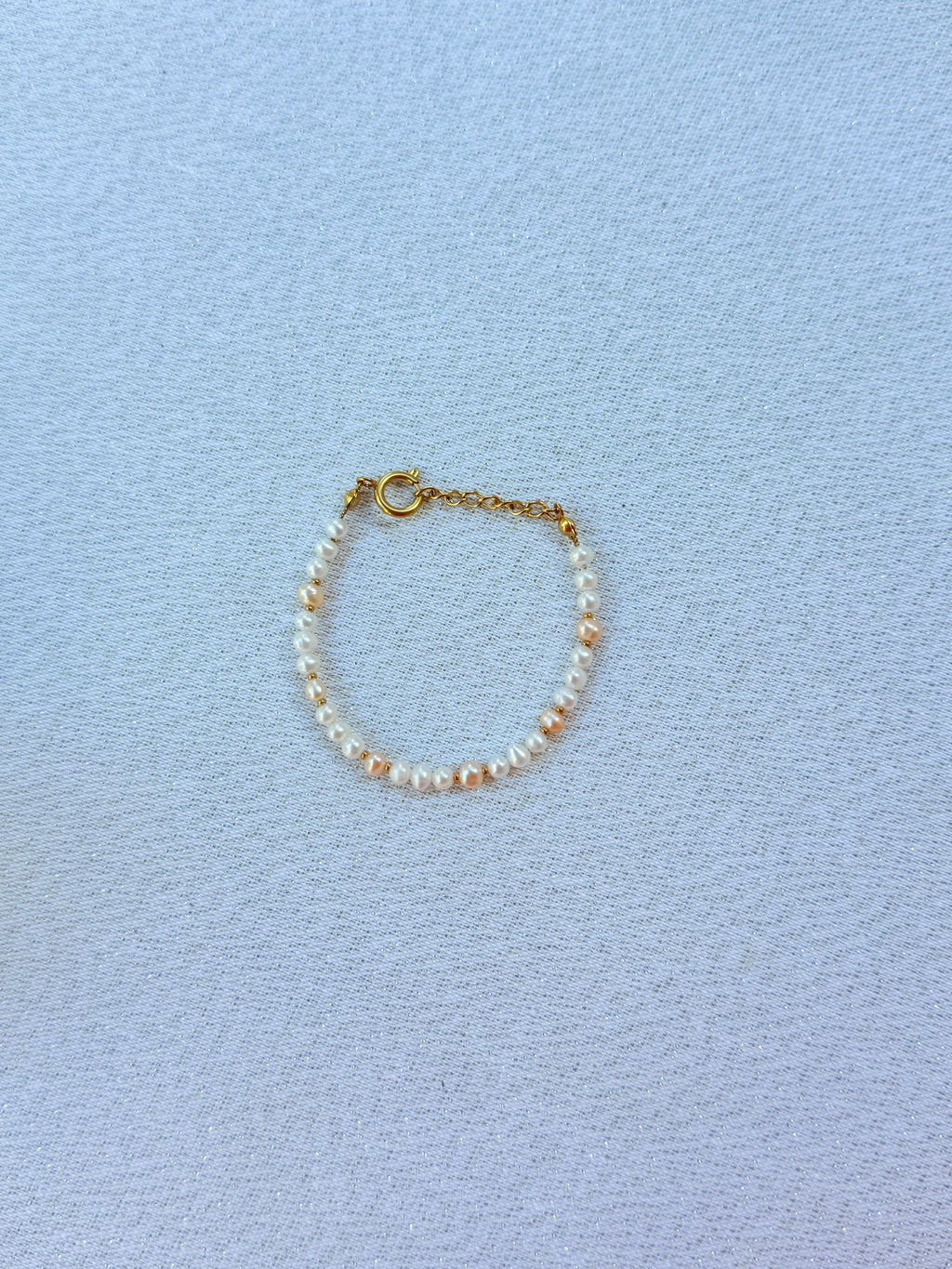 Bracelet complet perle rose et blanche