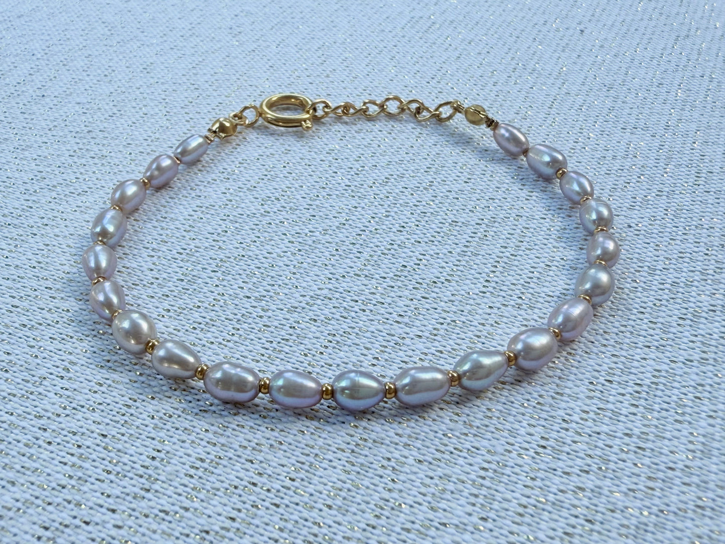 Bracelet perle grise