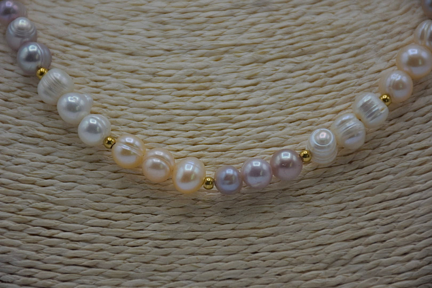 Collier perle complet tricolor