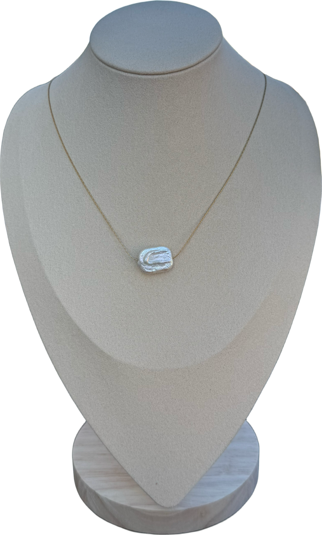 Collier classique perle rectangulaire