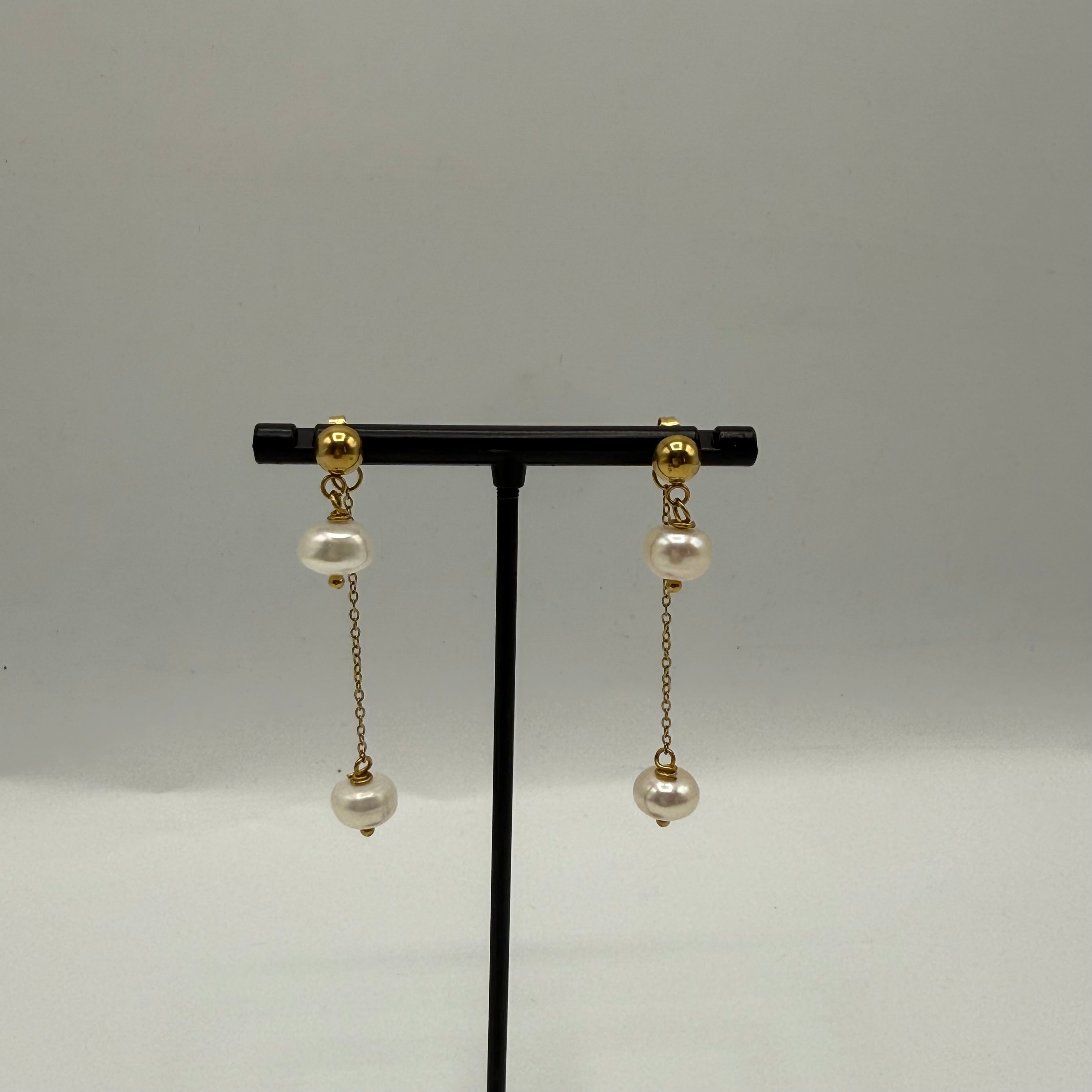 Boucle d’oreille pendante duo