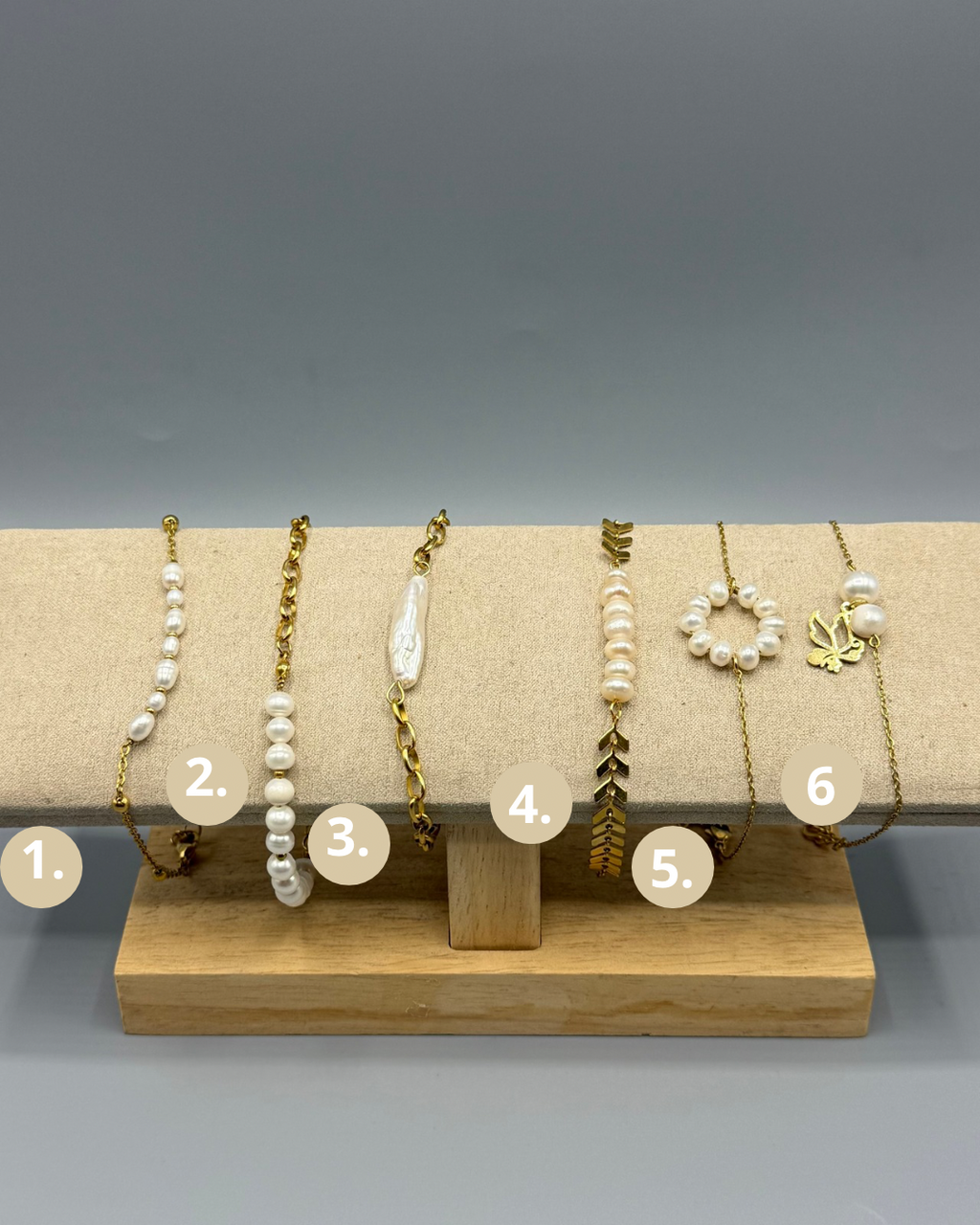 Bracelets de perle banche