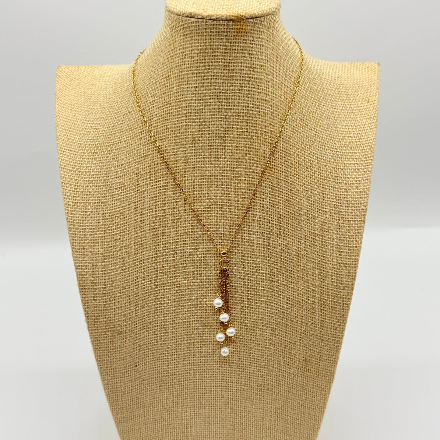 Collier pluie de perle blanc