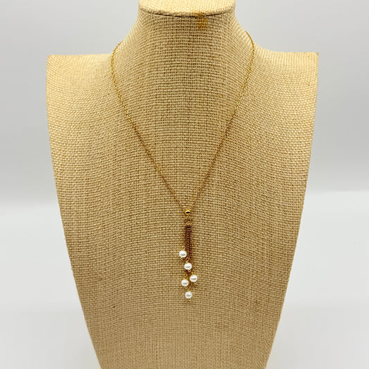 Collier pluie de perle blanc