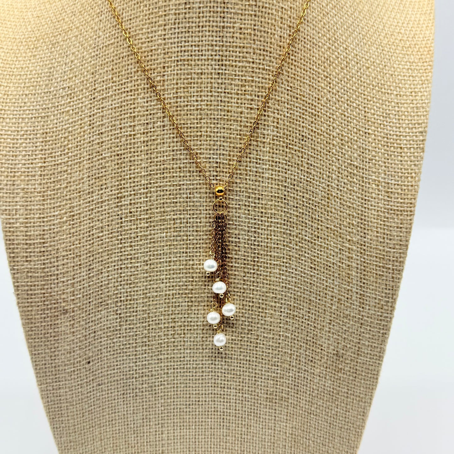 Collier pluie de perle blanc