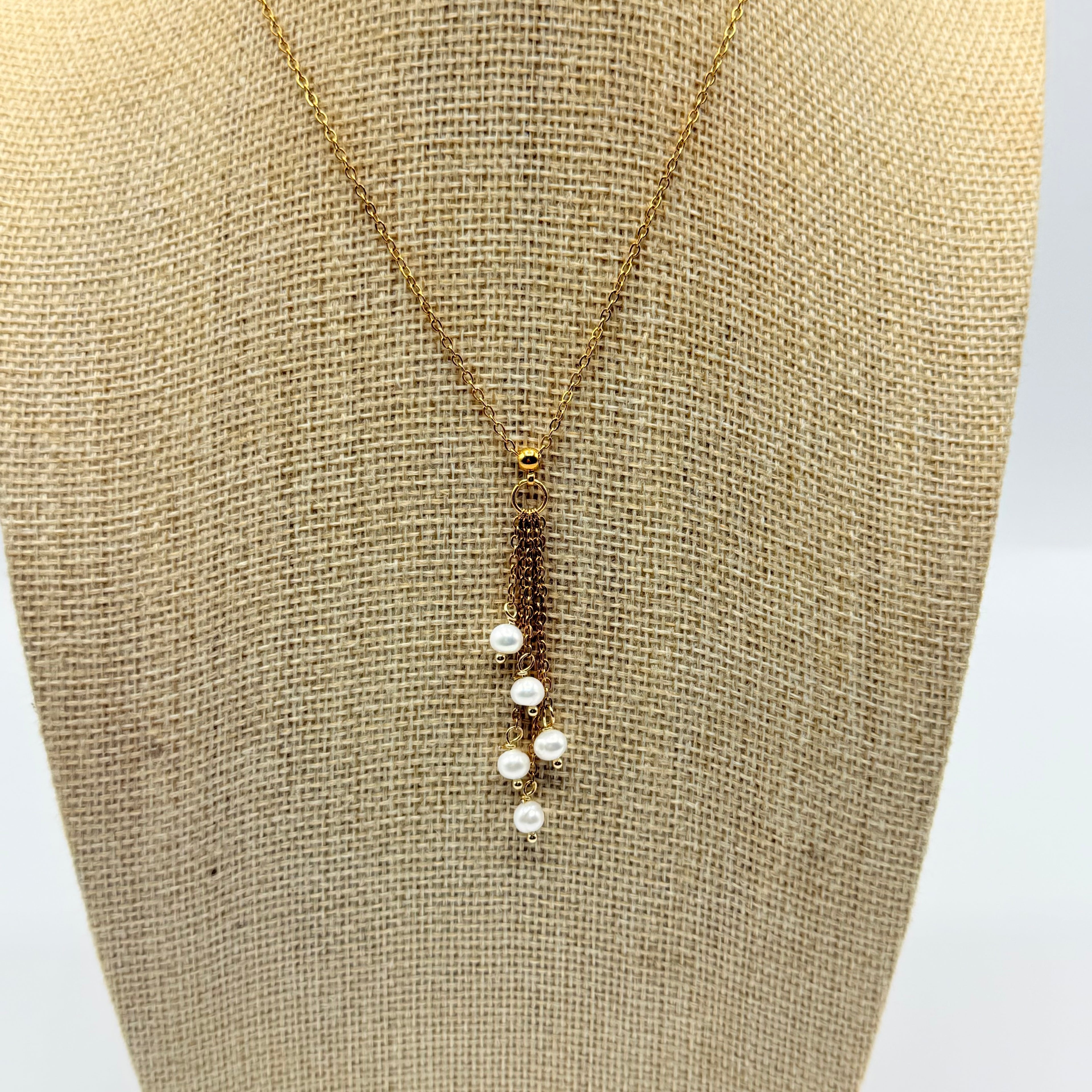 Collier pluie de perle blanc