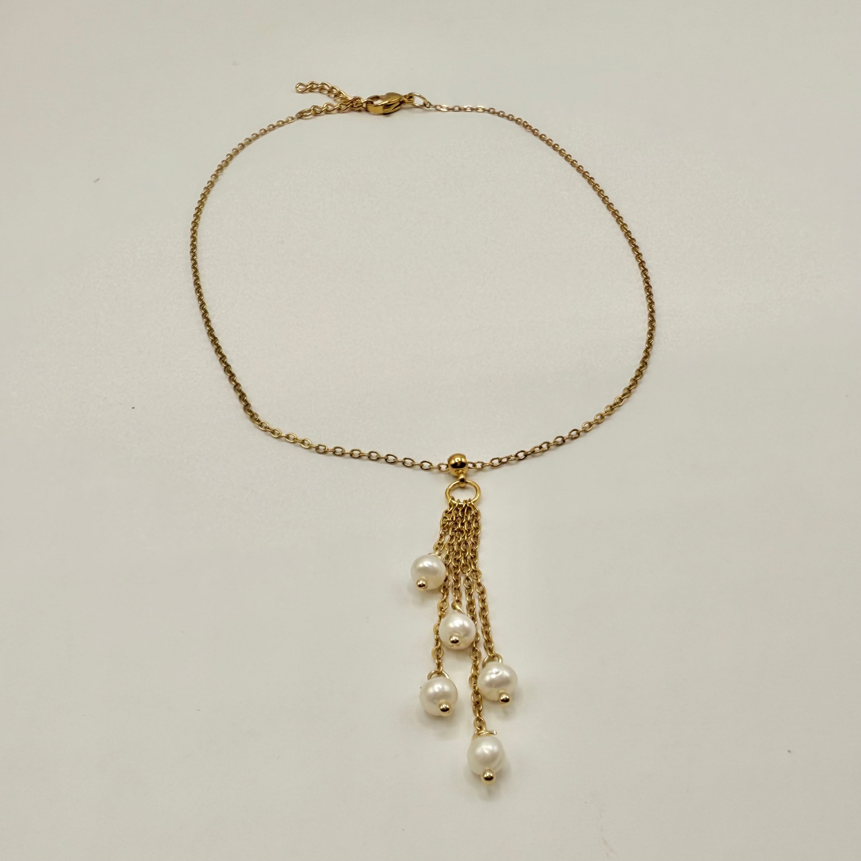 Collier pluie de perle blanc