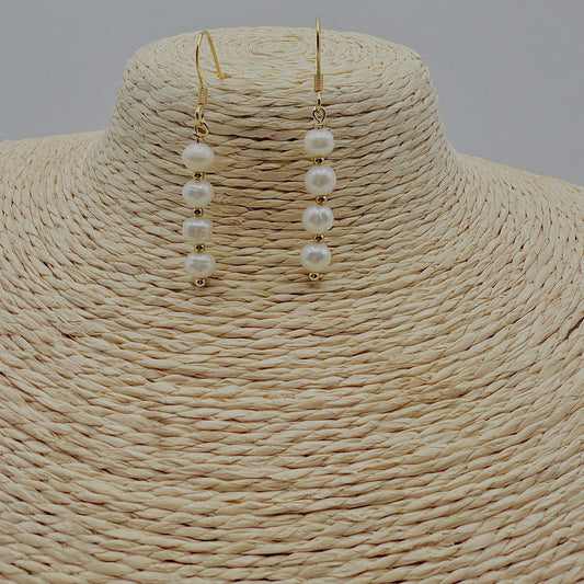 Boucle d’oreille pendantes 4 perles