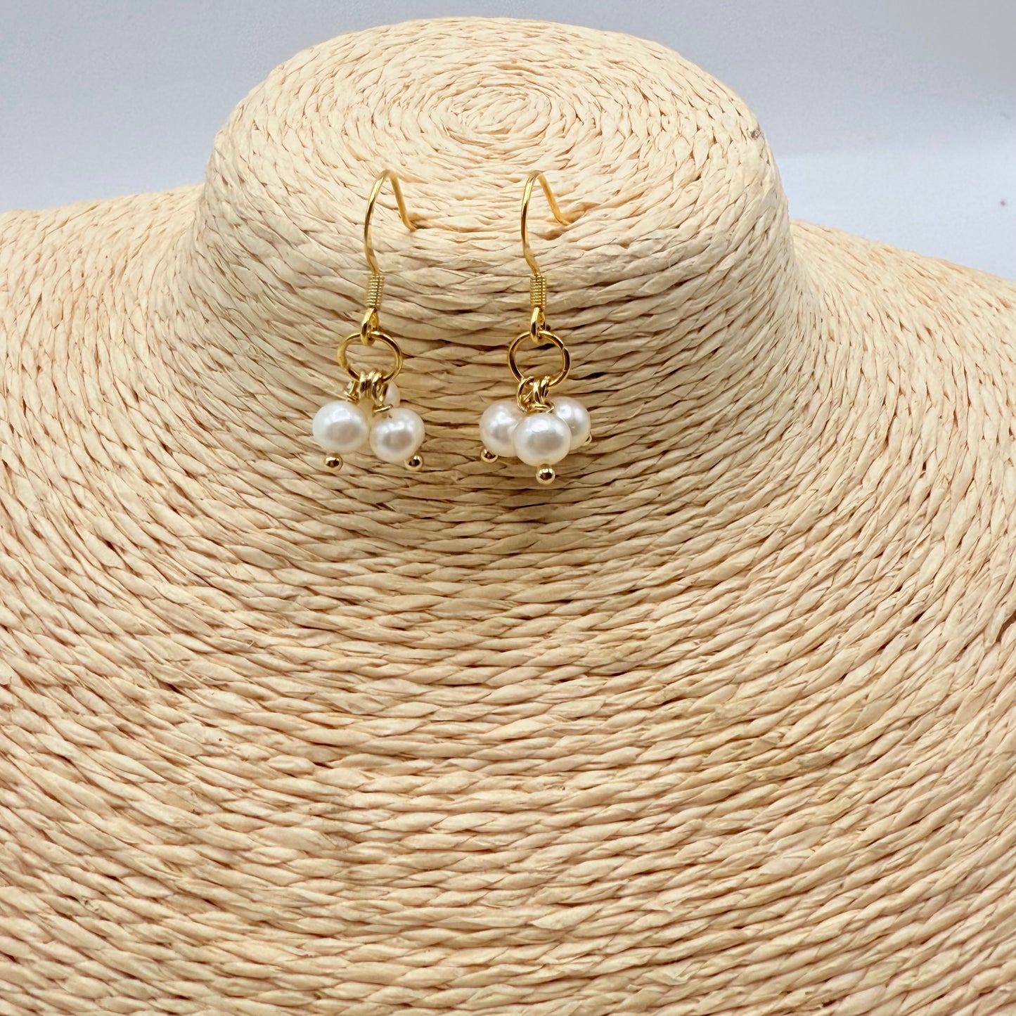 Boucle d’oreille trois perles